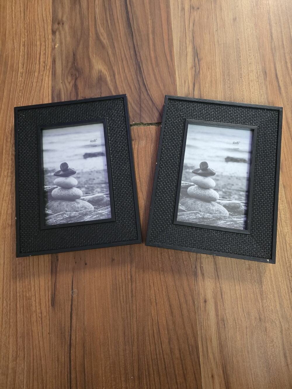 2 Threshold Photo Frame Picture 4x5 Black Textured
